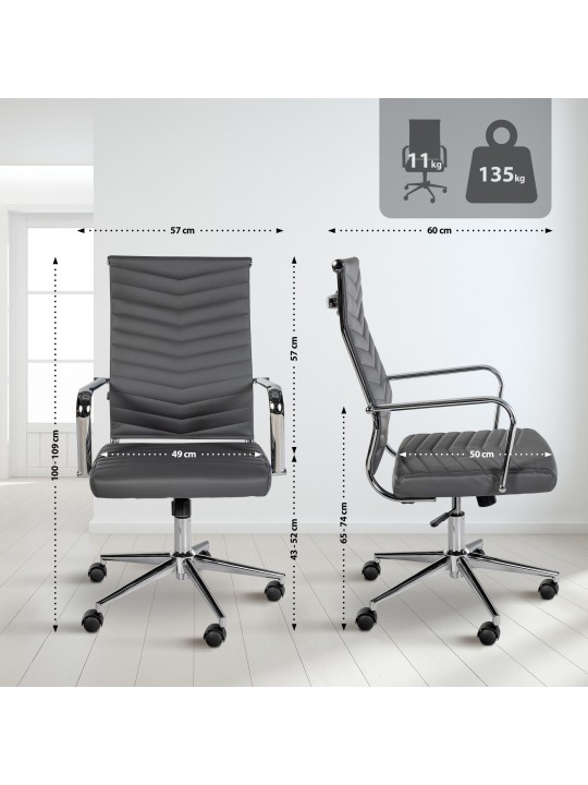 Bureaustoel Canby kunstleer, grijs