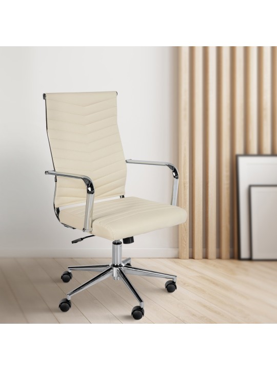Bureaustoel Canby kunstleer, crème