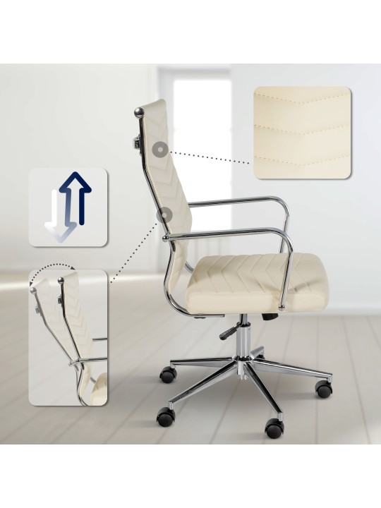 Bureaustoel Canby kunstleer, crème