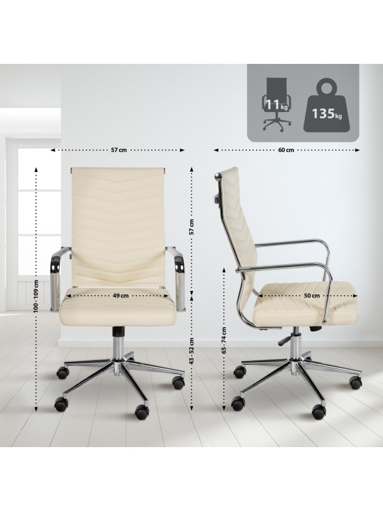 Bureaustoel Canby kunstleer, crème