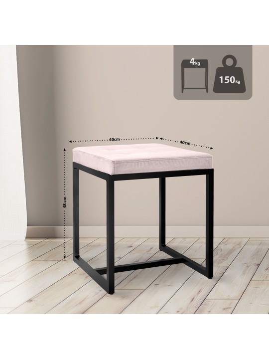 Kruk Barci B fluweel, crème Kruk Barci B fluweel, crème