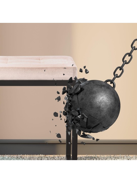 Kruk Barci B fluweel, crème Kruk Barci B fluweel, crème