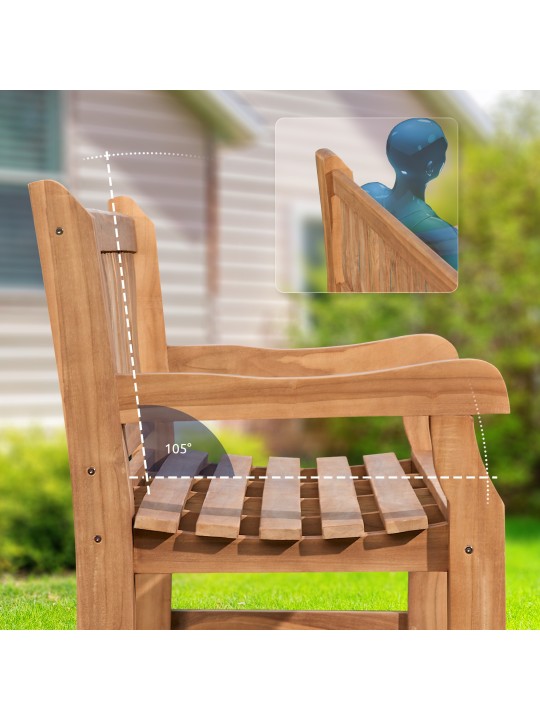 Teakhouten bank Jackson V2 120 cm, teak Teakhouten bank Jackson V2 120 cm, teak