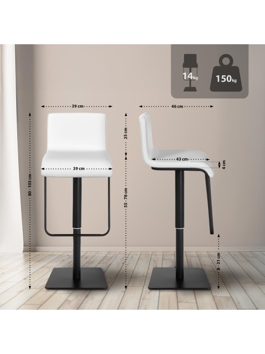 Barkruk Limon B, wit