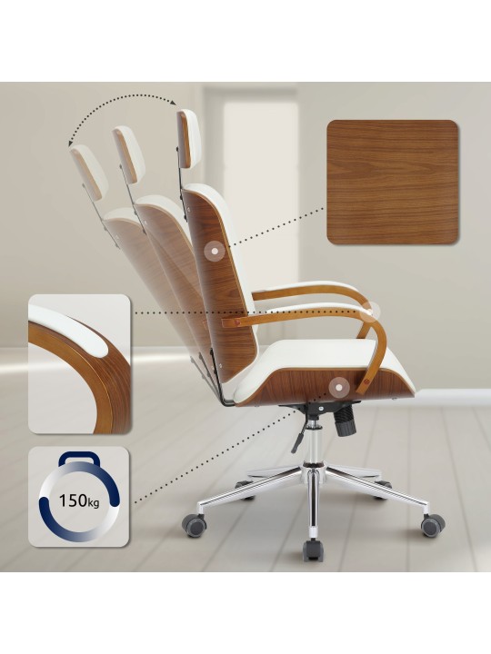 Bureaustoel Dayton, walnoot/wit Bureaustoel Dayton, walnoot/wit