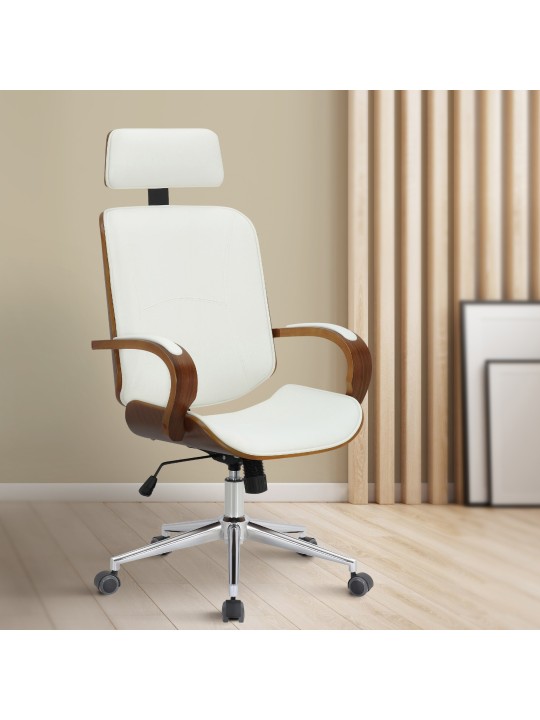 Bureaustoel Dayton, walnoot/wit Bureaustoel Dayton, walnoot/wit