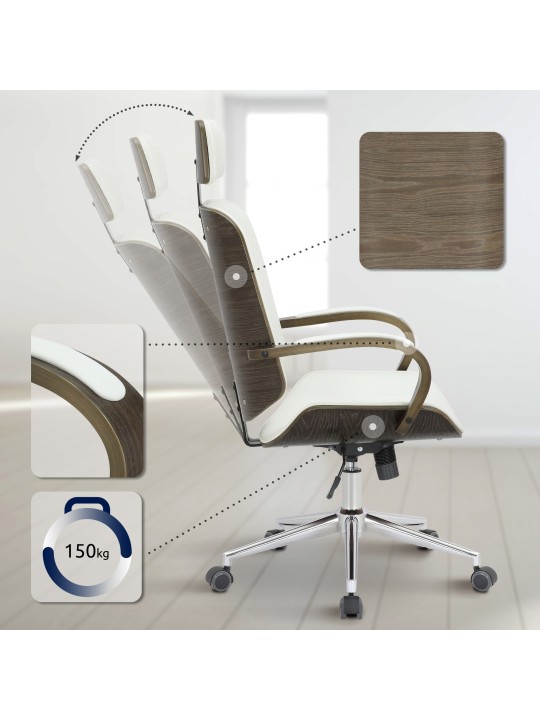 Bureaustoel Dayton grijs, wit/grijs