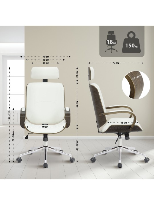 Bureaustoel Dayton grijs, wit/grijs