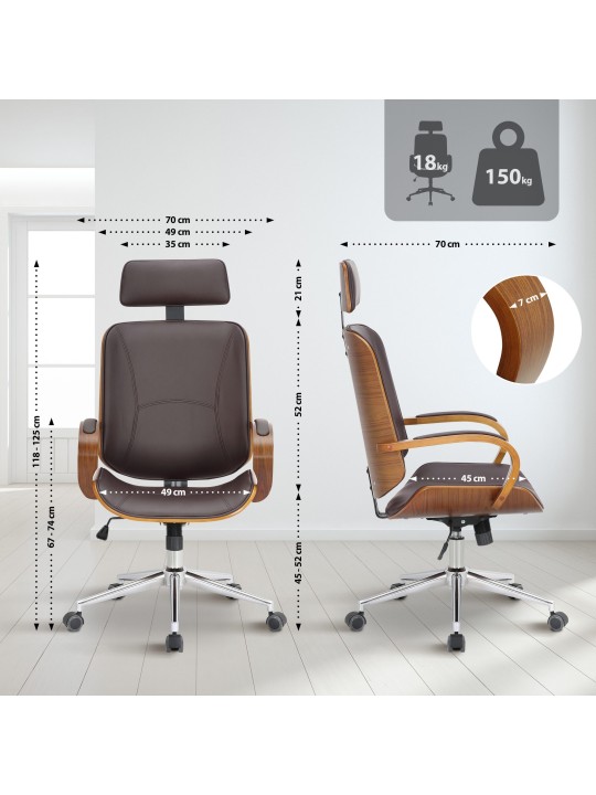 Bureaustoel Dayton, walnoot/bruin