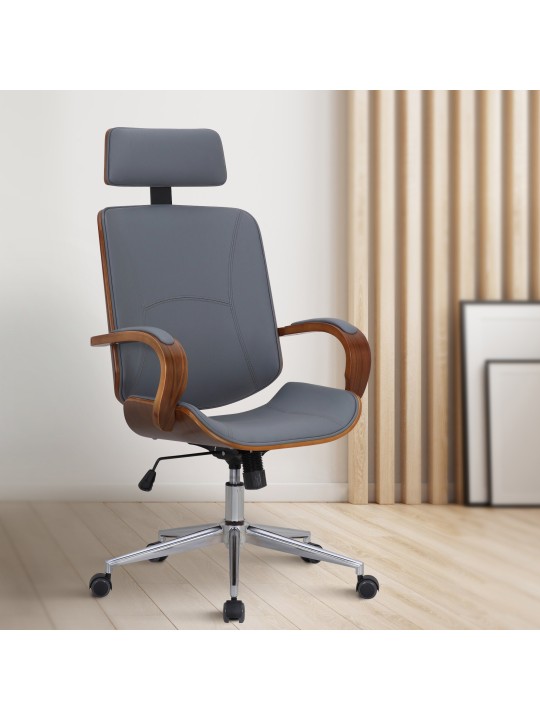 Bureaustoel Dayton, walnoot/grijs