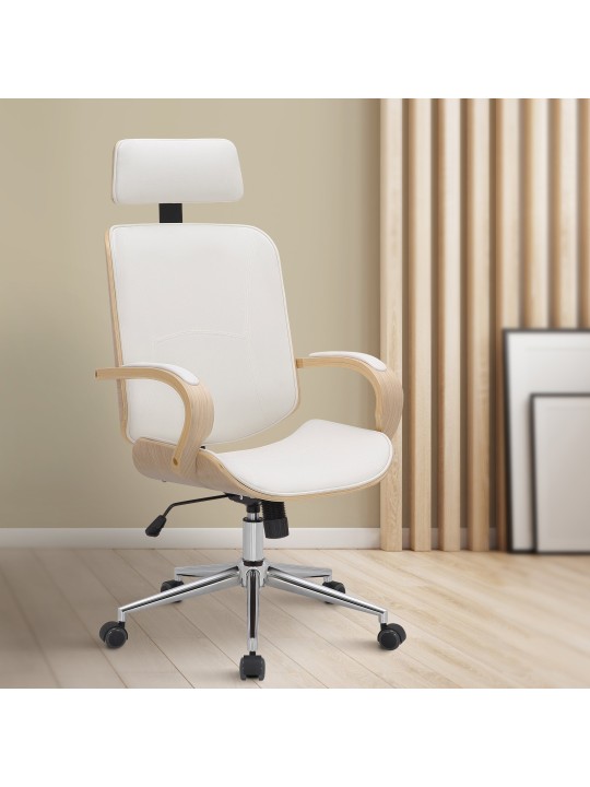 Bureaustoel Dayton, naturel/wit