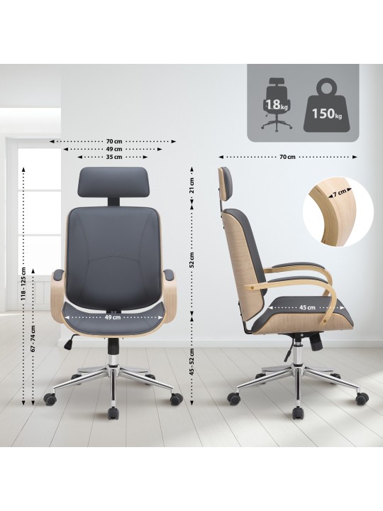 Bureaustoel Dayton, natura/grau