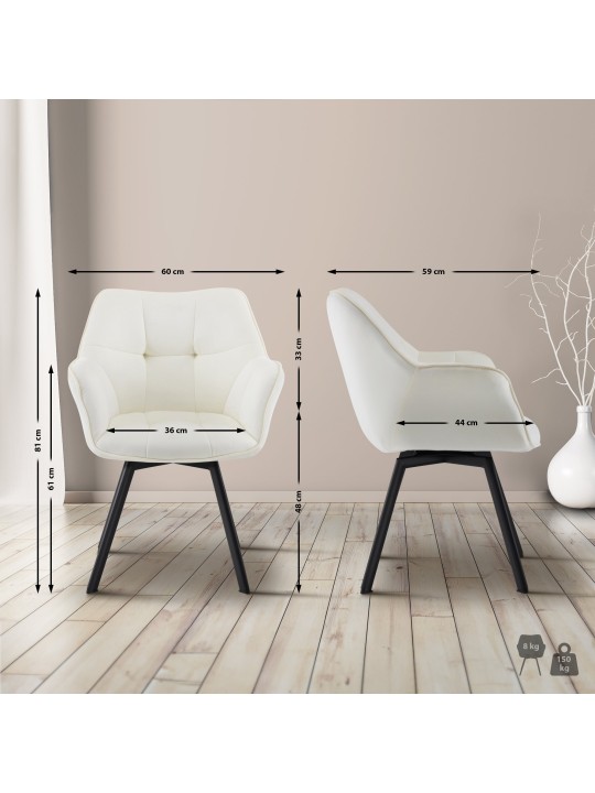 Eetkamerstoel Jordi fluweel, crème Eetkamerstoel Jordi fluweel, crème