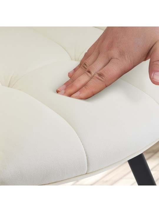 Eetkamerstoel Jordi fluweel, crème Eetkamerstoel Jordi fluweel, crème