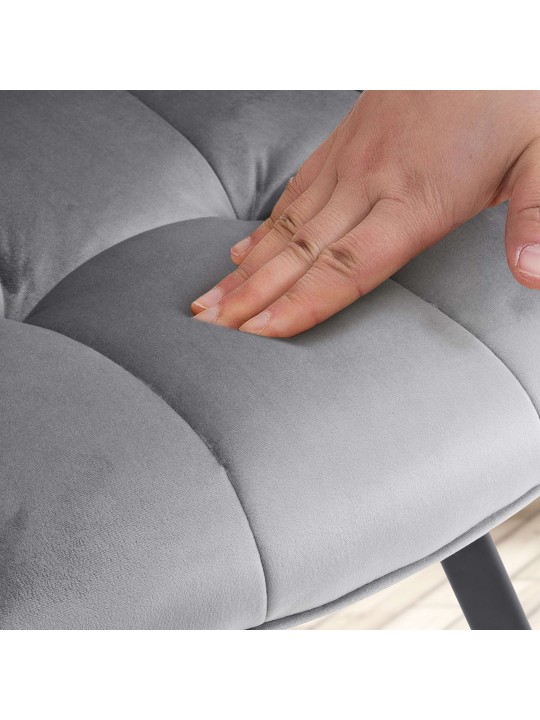 Eetkamerstoel Jordi fluweel, donkergrijs