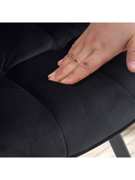 Eetkamerstoel Jordi fluweel, zwart