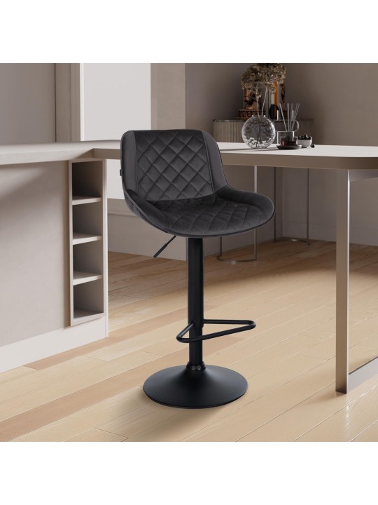 Barkruk Kasson fluweel, zwart Barkruk Kasson fluweel, zwart