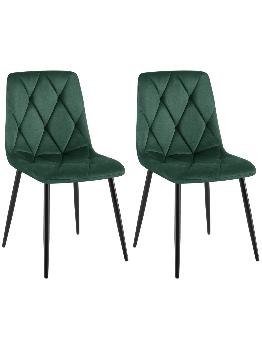 Set van 2 eetkamerstoelen Clairton fluweel, groen