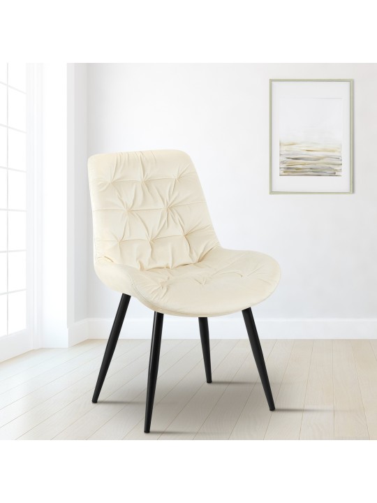 Set van 2 Rossford eetkamerstoelen, crème