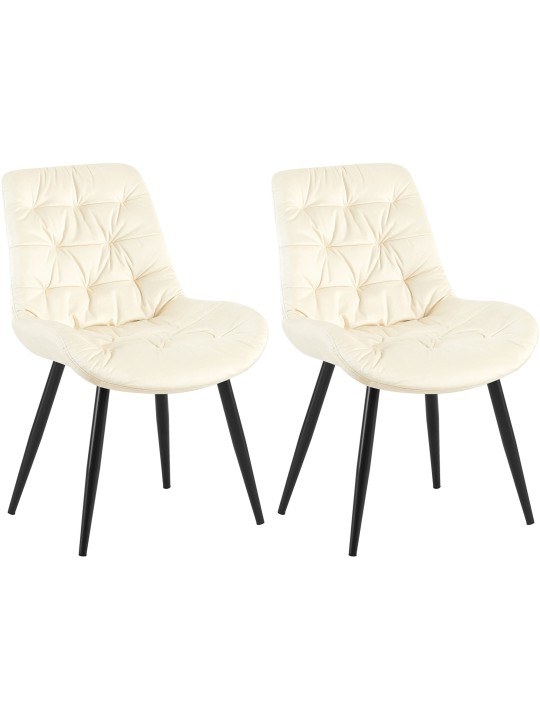 Set van 2 Rossford eetkamerstoelen, crème