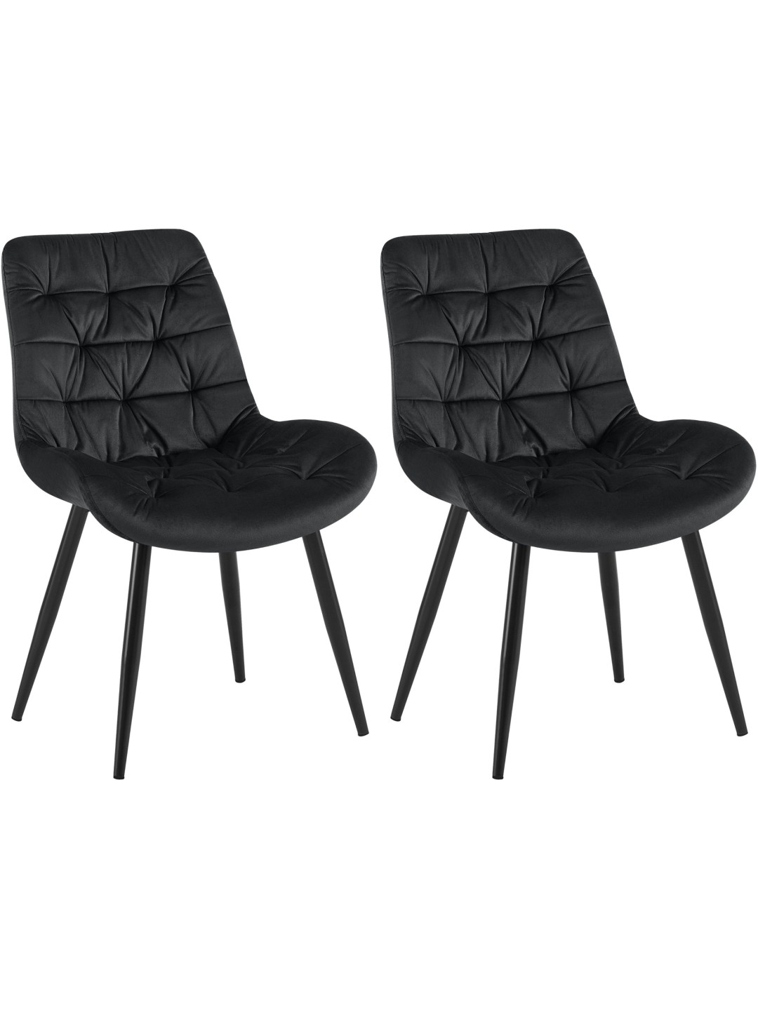 Set van 2 Rossford eetkamerstoelen, zwart