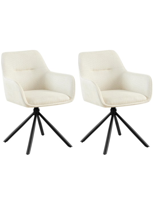 Set van 2 stoelen Tipton stof, crème