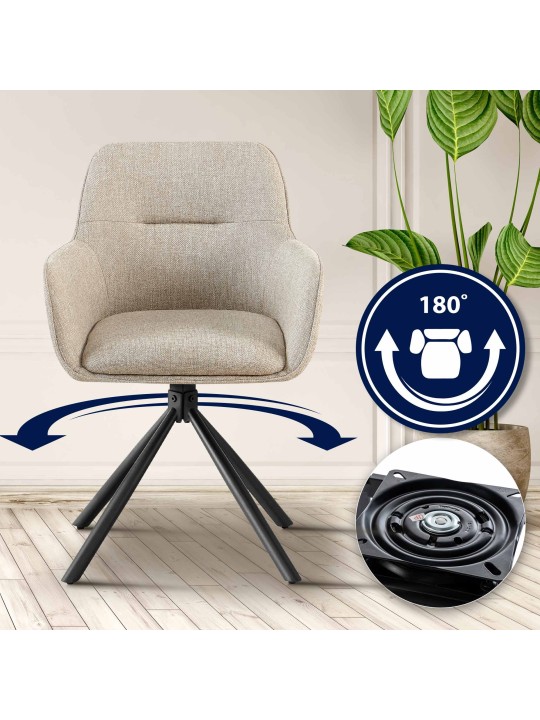 Set van 2 stoelen Tipton stof, taupe