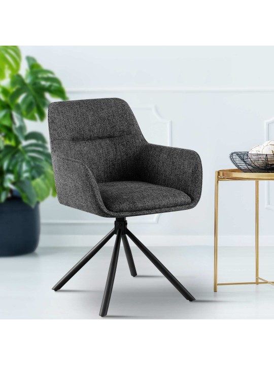 Set van 2 stoelen Tipton stof, donkergrijs