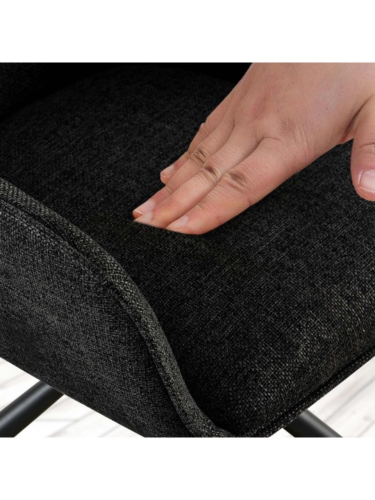 Set van 2 stoelen Tipton stof, zwart