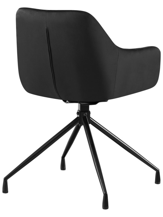 Set van 2 eetkamerstoelen Welby fluweel, zwart