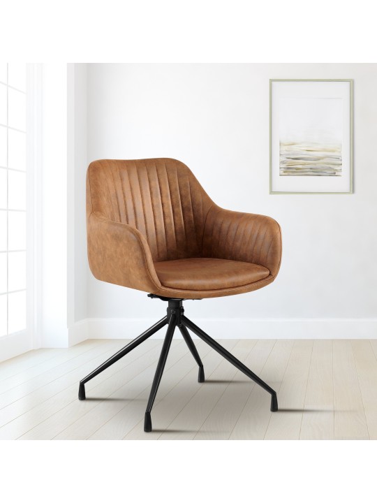 Set van 2 eetkamerstoelen Welby Vintage, lichtbruin