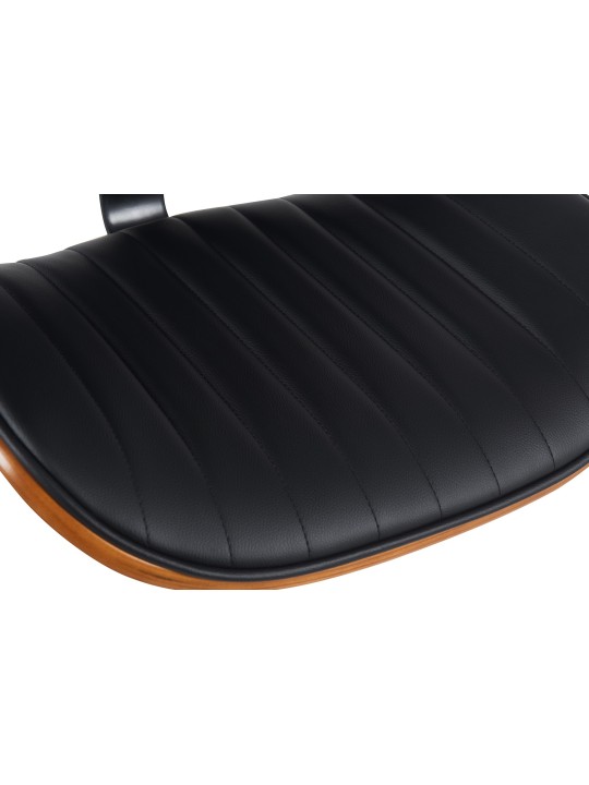 Set van 2 barkrukken Clawson kunstleer, walnoot/zwart