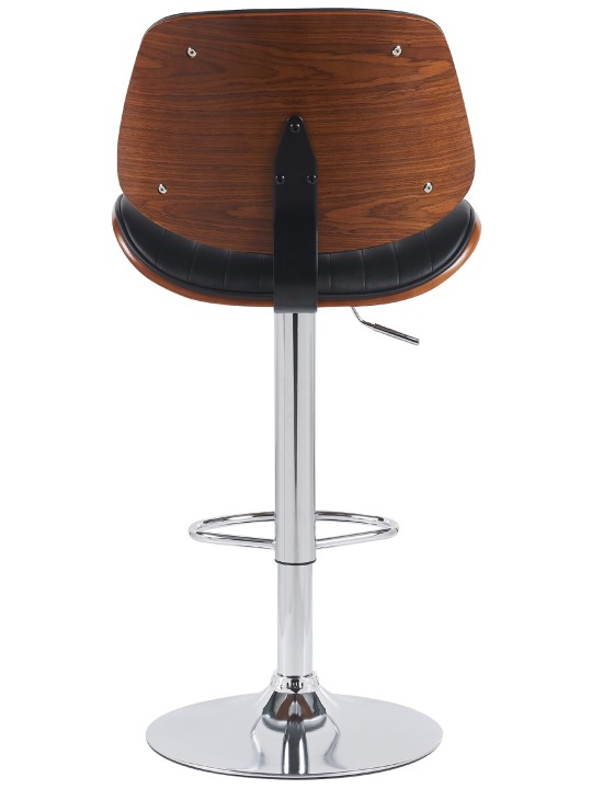 Set van 2 barkrukken Clawson kunstleer chroom, walnoot/zwart