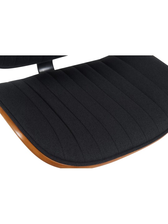 Set van 2 barkrukken Clawson stof, walnoot/zwart