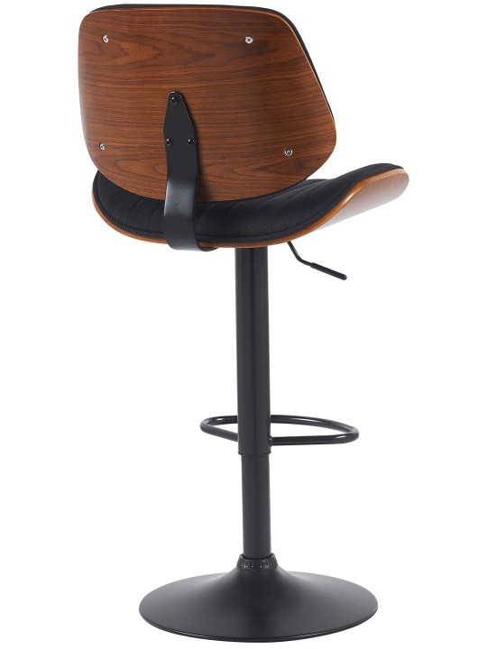 Set van 2 barkrukken Clawson stof, walnoot/zwart