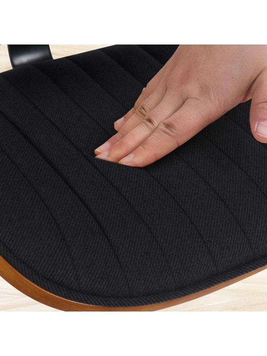 Set van 2 barkrukken Clawson stof, walnoot/zwart