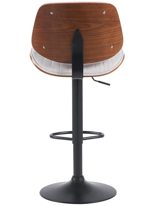 Set van 2 barkrukken Clawson stof, walnoot/crème