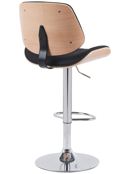 Set van 2 barkrukken Clawson stof chroom, naturel/zwart