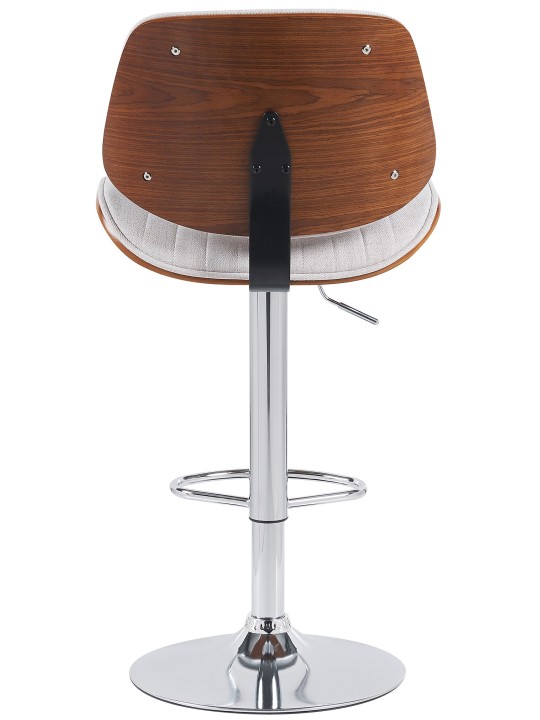 Set van 2 barkrukken Clawson stof chroom, walnoot/crème