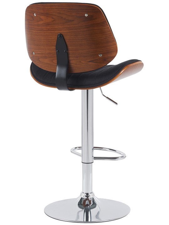 Set van 2 barkrukken Clawson stof chroom, walnoot/zwart