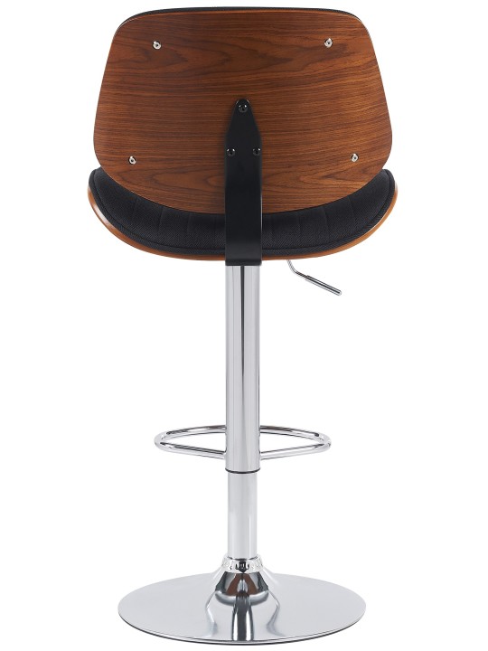 Set van 2 barkrukken Clawson stof chroom, walnoot/zwart