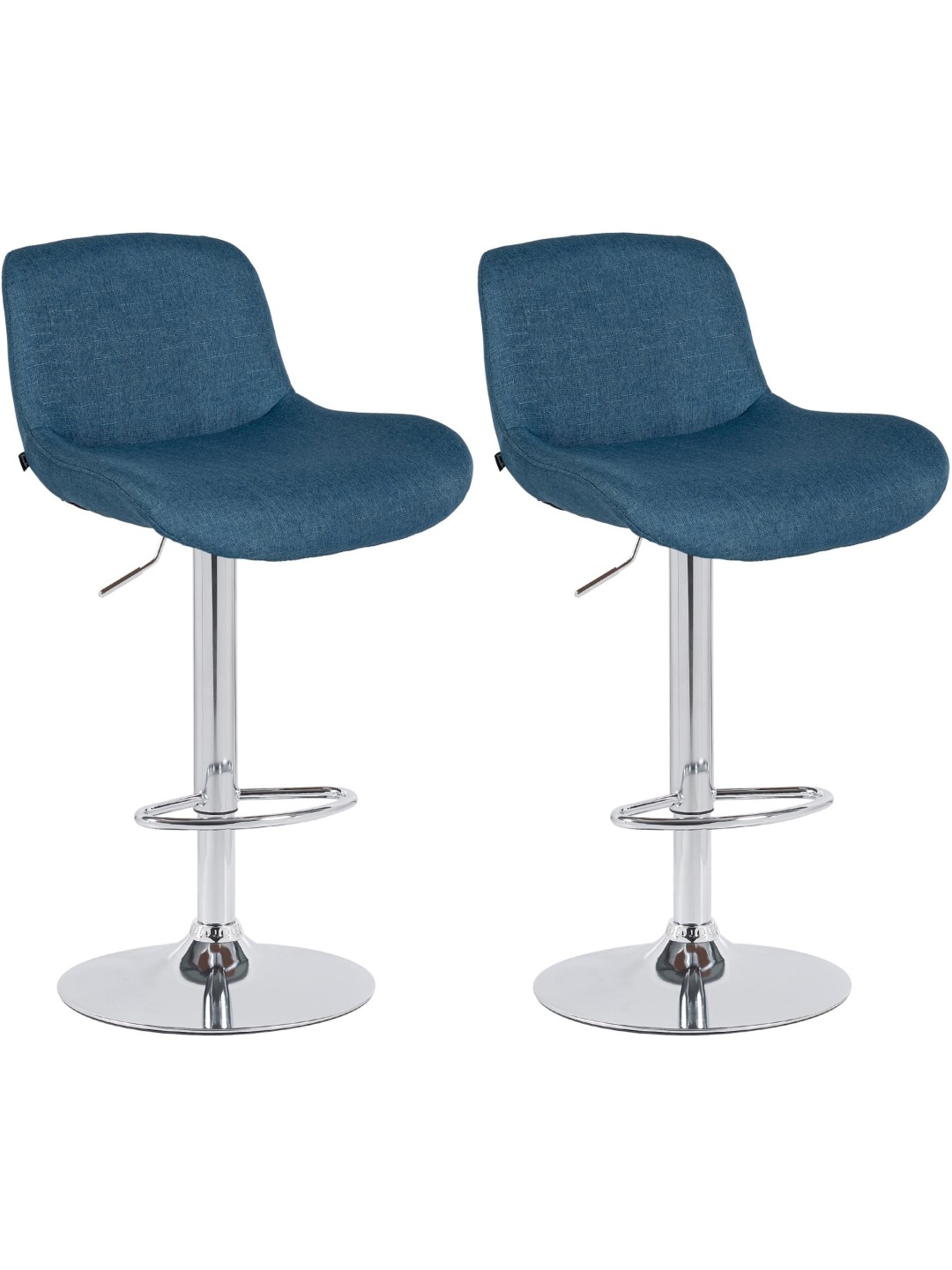 Set van 2 barkrukken Solon chroomstof, blauw