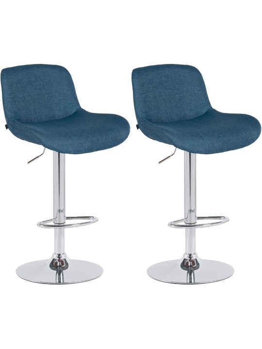 Set van 2 barkrukken Solon chroomstof, blauw