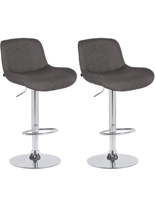 Set van 2 barkrukken Solon chroomstof, donkergrijs