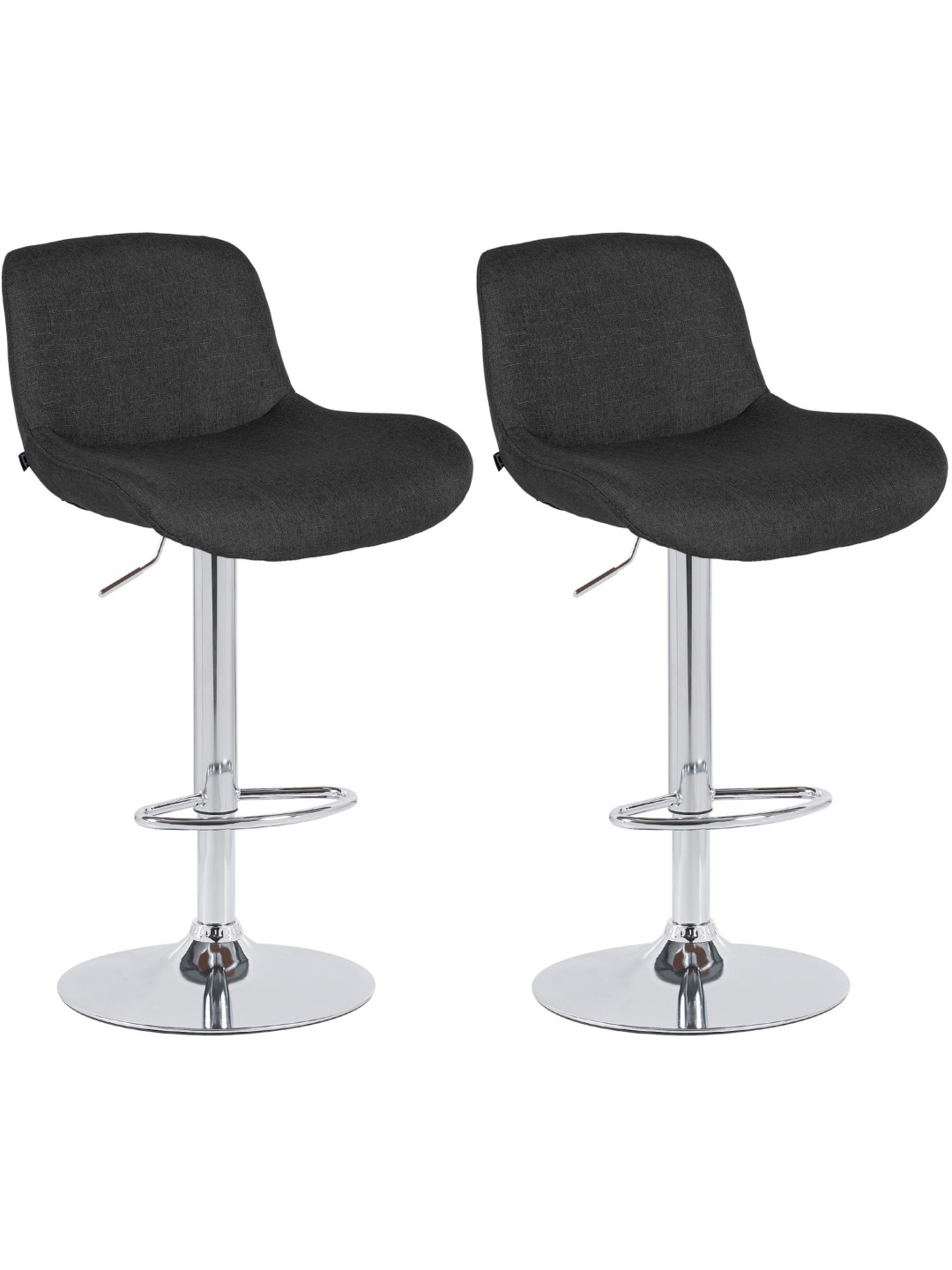 Set van 2 barkrukken Solon chroomstof, zwart