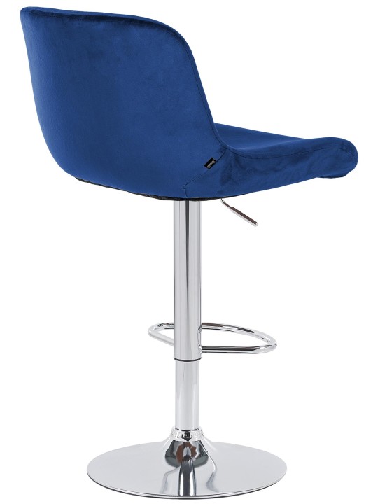 Set van 2 barkrukken Solon chroom fluweel, blauw