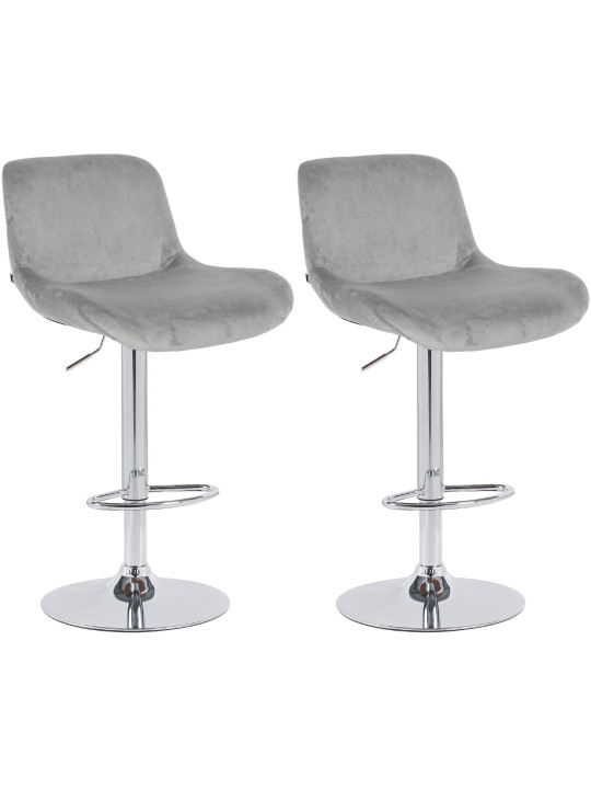 Set van 2 barkrukken Solon chroom fluweel, grijs