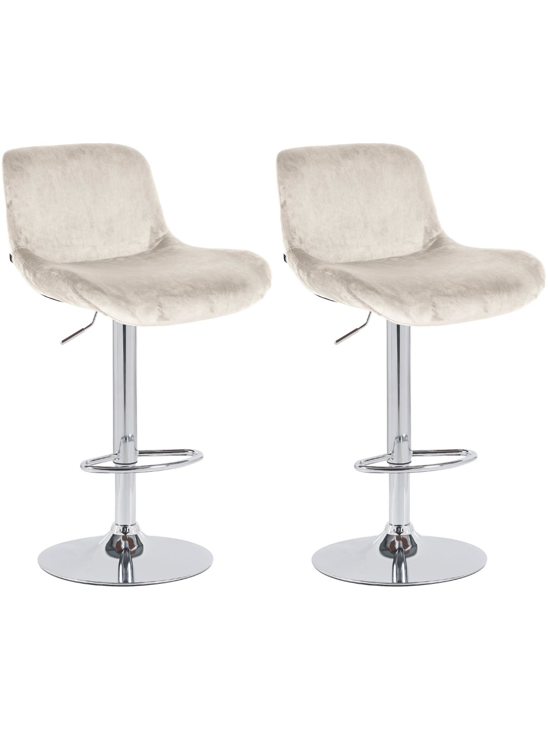 Set van 2 barkrukken Solon chroom fluweel, crème