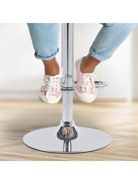 Set van 2 barkrukken Solon chroom fluweel, crème