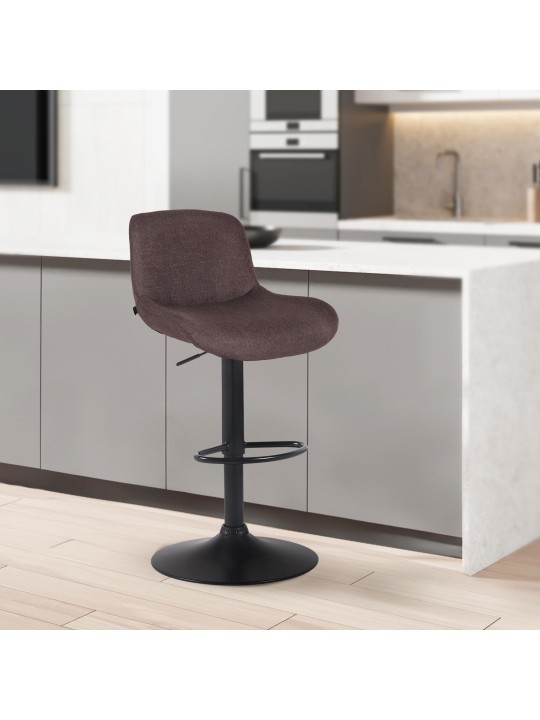 Set van 2 barkrukken Solon stof, donkerbruin